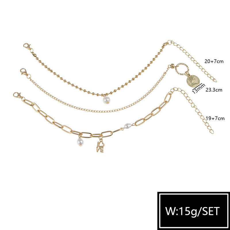 Goldenes Armband-Set für Damen