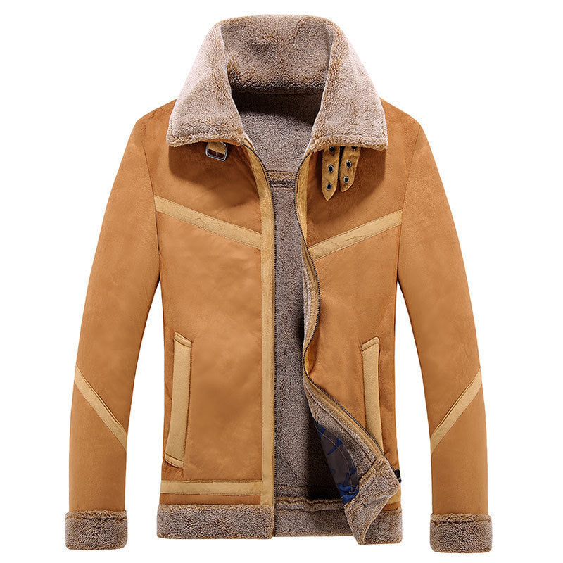 Winterjacke Leder und Fleece, Herren