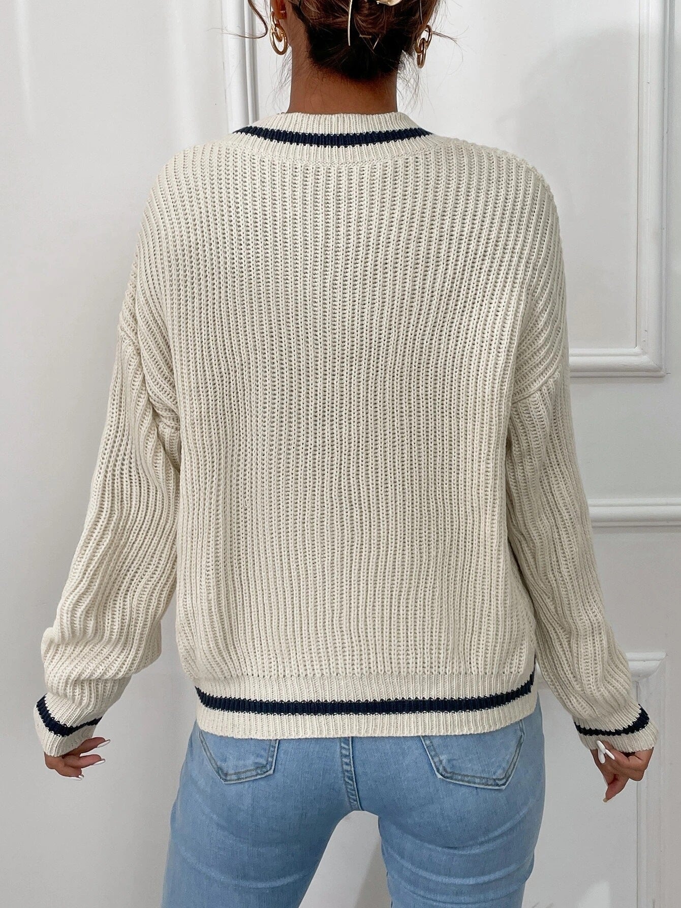 V-Ausschnitt Pullover, Frauen