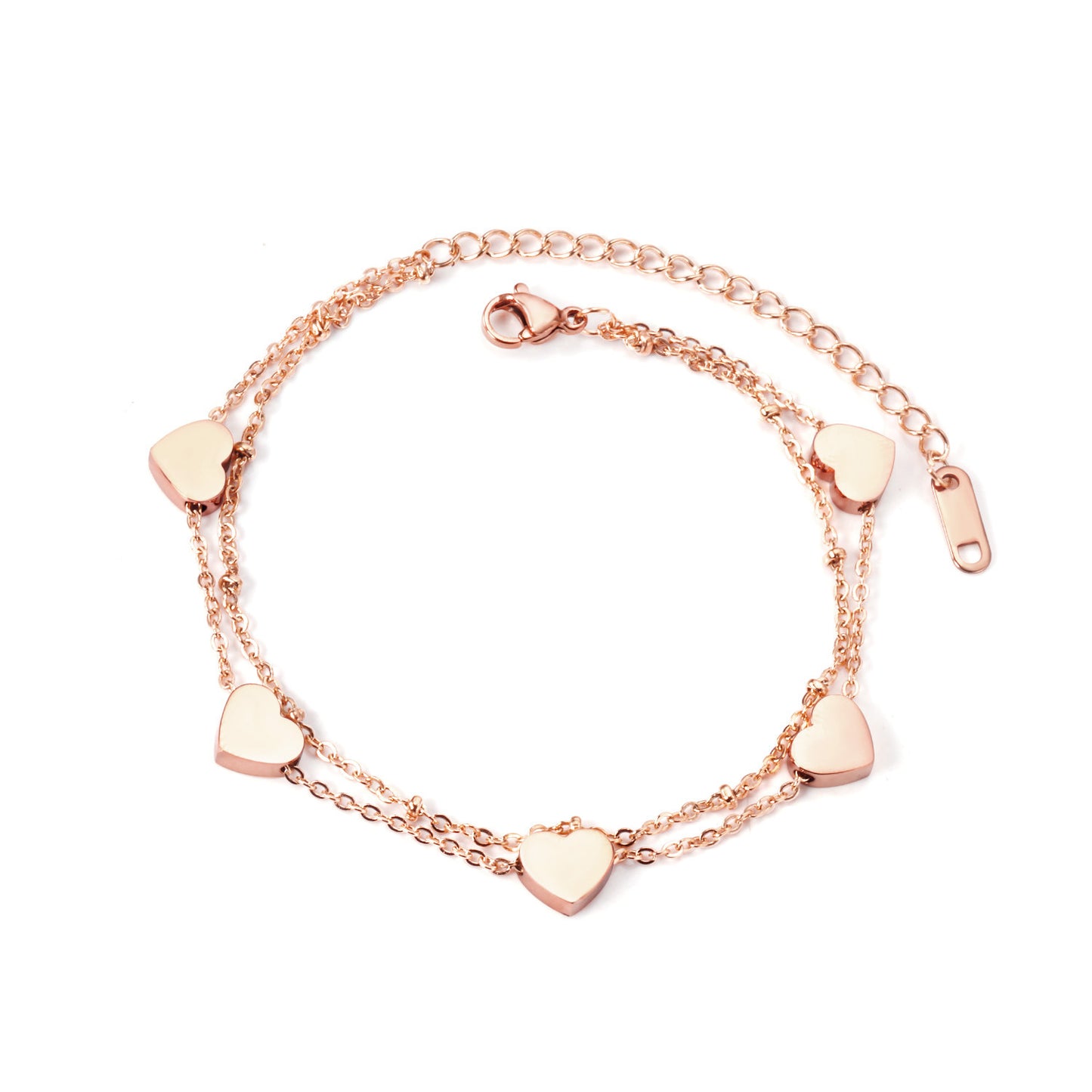 Zartes Armband in Gold oder Roségold mit Herzchen-Elementen