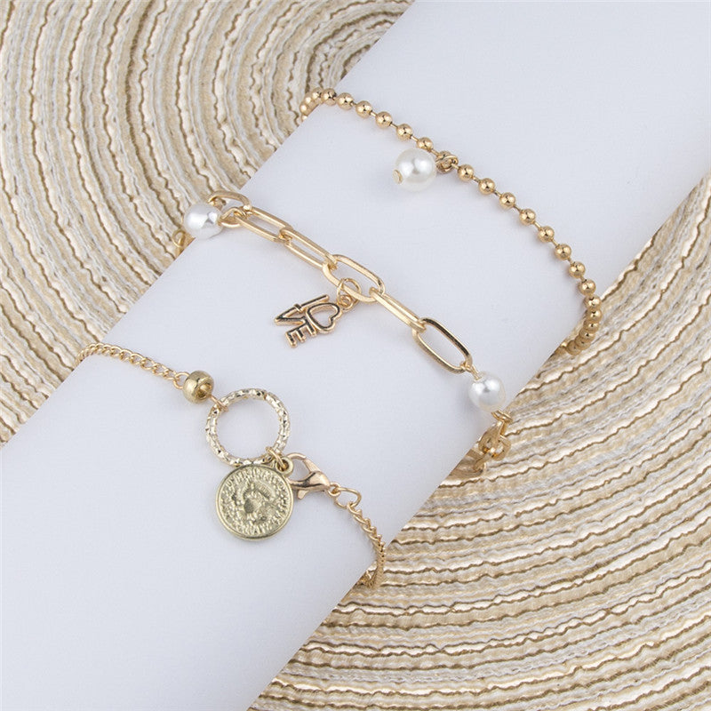 Goldenes Armband-Set für Damen